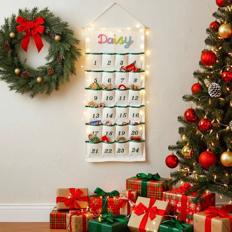 Personalized Christmas Advent Calendar – Custom Name Holiday Countdown for Kids, Family Christmas Decor, Xmas Gift