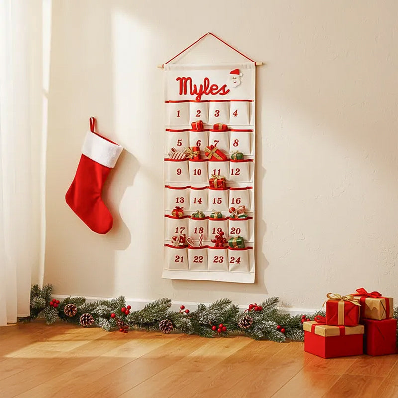 Personalized Christmas Advent Calendar – Custom Name Holiday Countdown for Kids, Family Christmas Decor, Xmas Gift