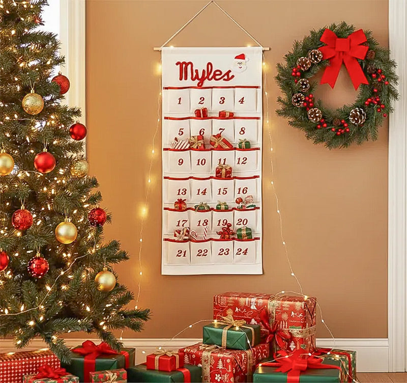Personalized Christmas Advent Calendar – Custom Name Holiday Countdown for Kids, Family Christmas Decor, Xmas Gift