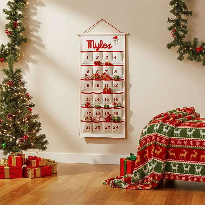 Personalized Christmas Advent Calendar – Custom Name Holiday Countdown for Kids, Family Christmas Decor, Xmas Gift
