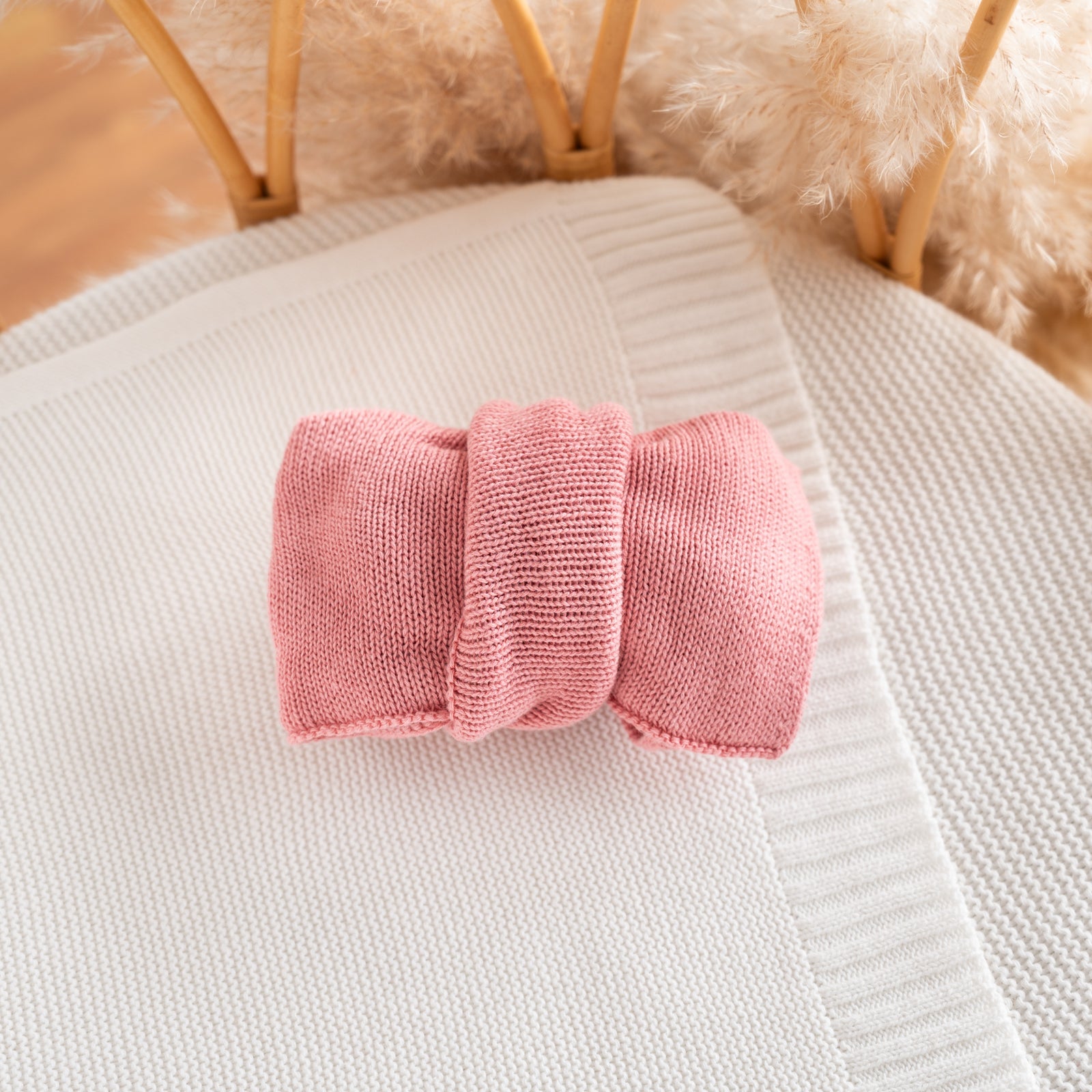 Chunky Knit Topknot – Soft Cotton Newborn Hair Accessory