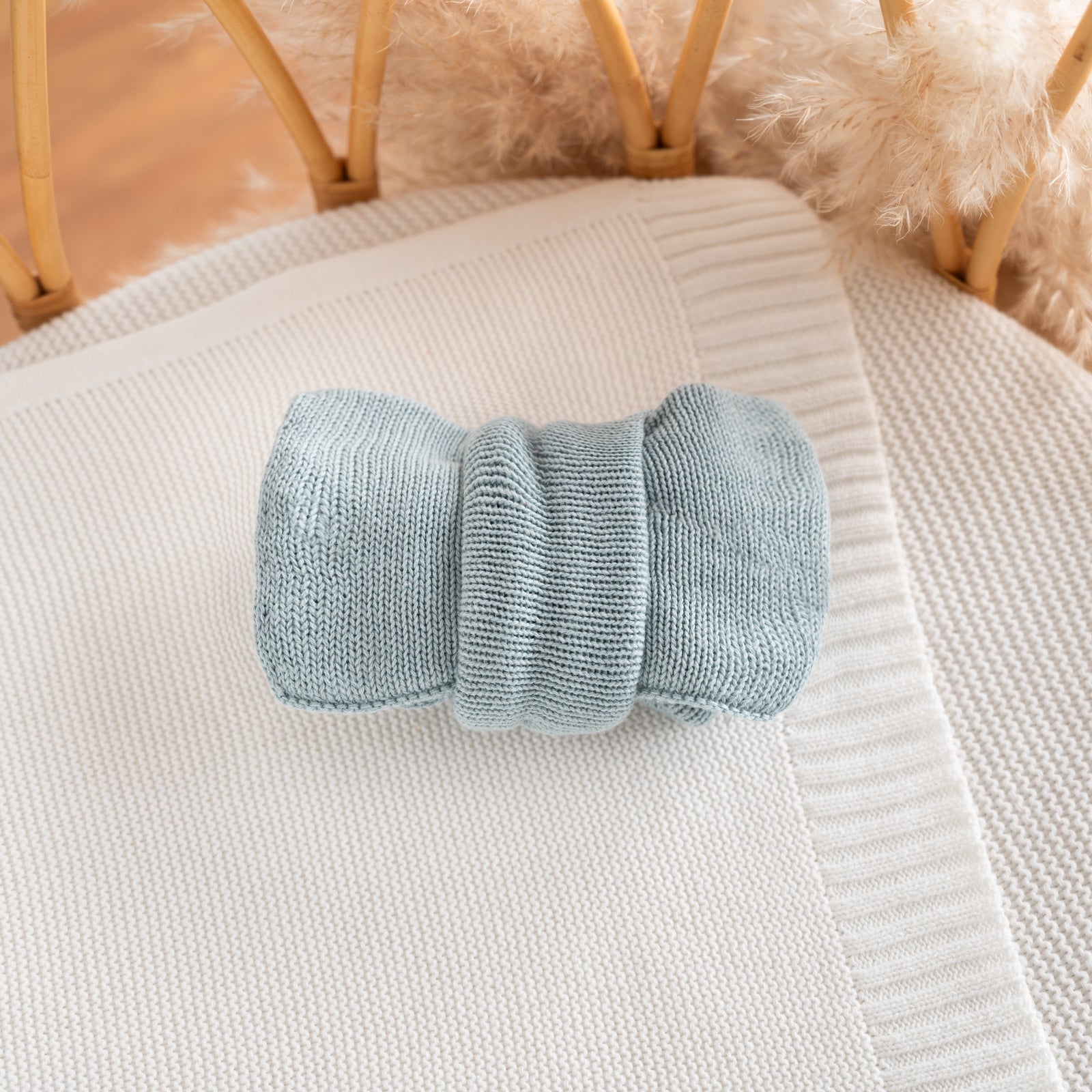 Chunky Knit Topknot – Soft Cotton Newborn Hair Accessory