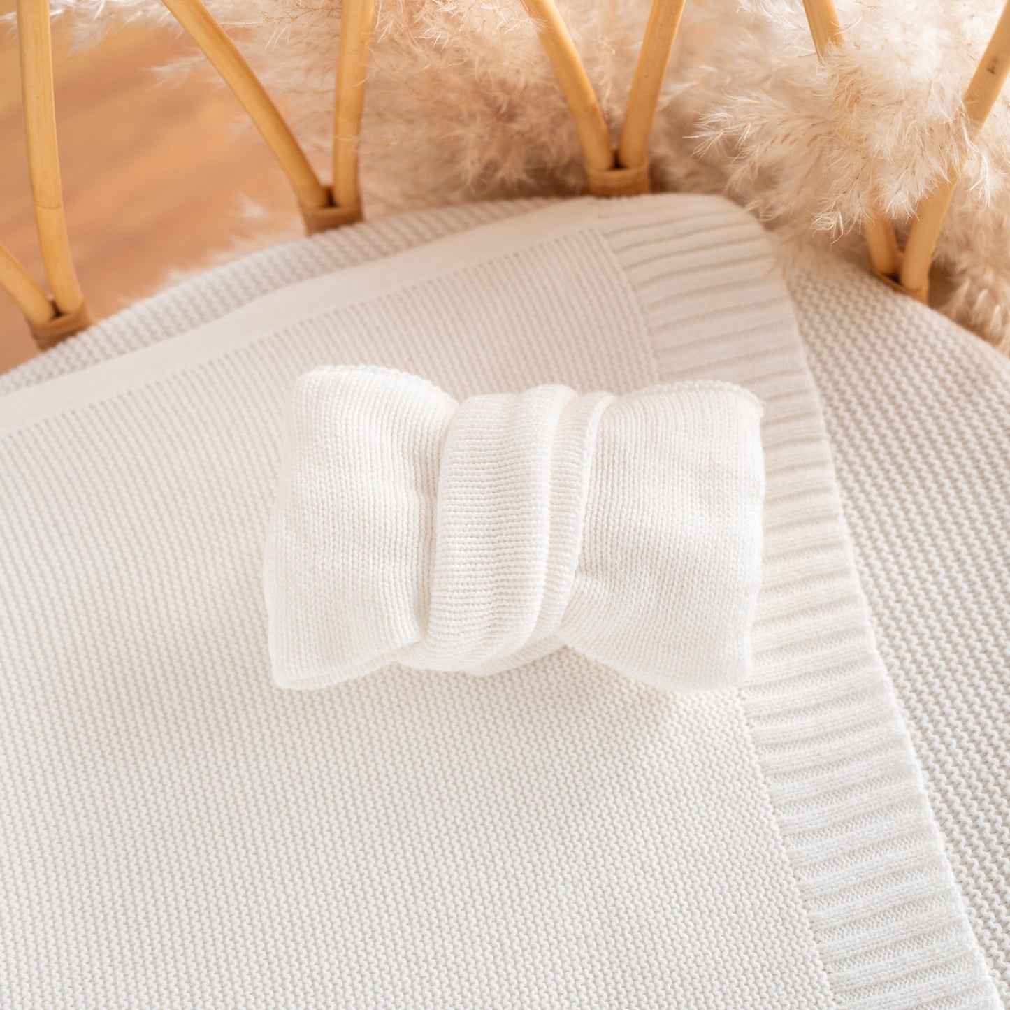 Chunky Knit Topknot – Soft Cotton Newborn Hair Accessory