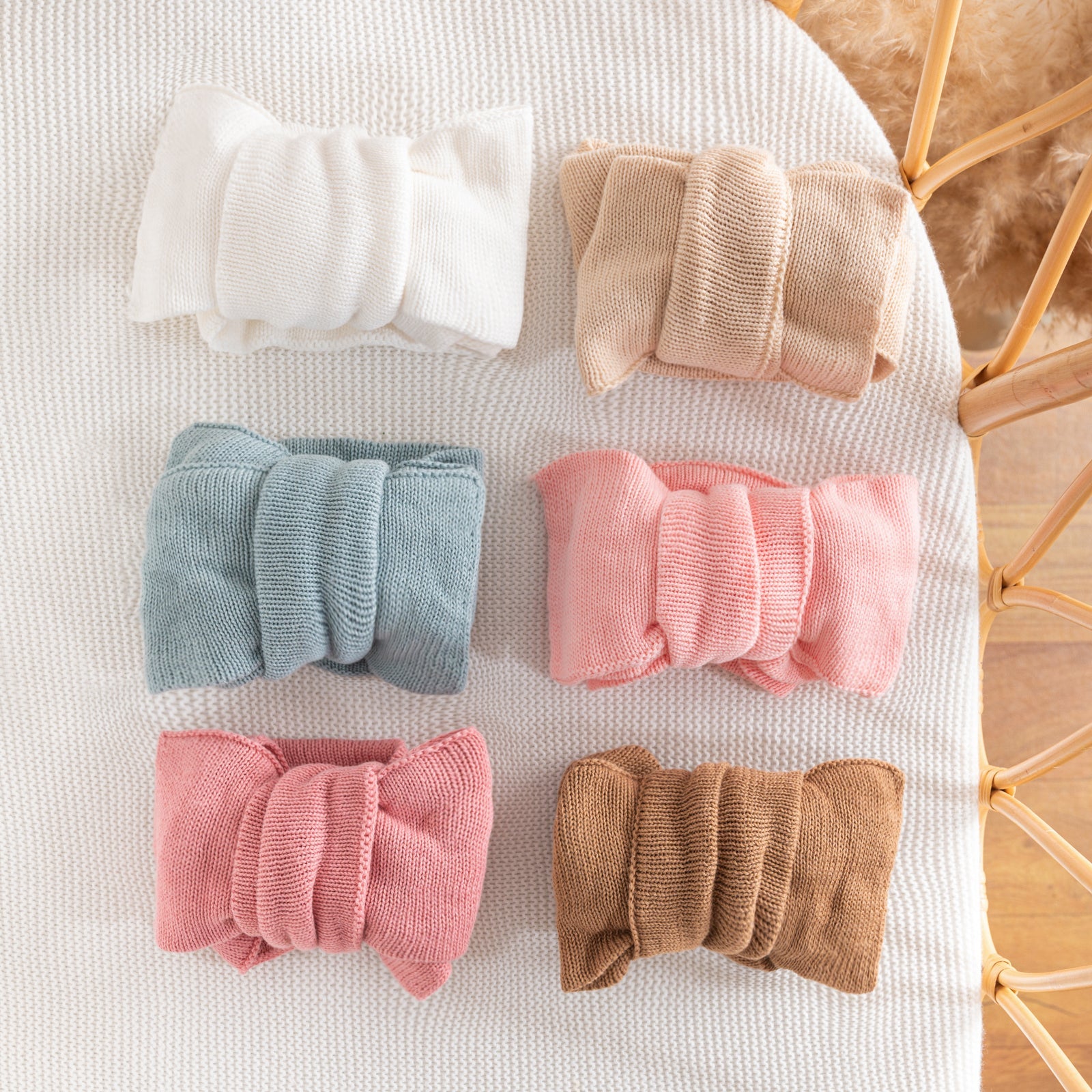 Chunky Knit Topknot – Soft Cotton Newborn Hair Accessory