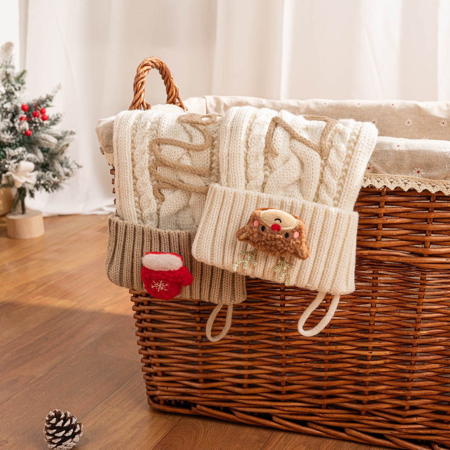 Custom Name Knitted Stockings, Large 18” Embroidered Customized Stocking -A