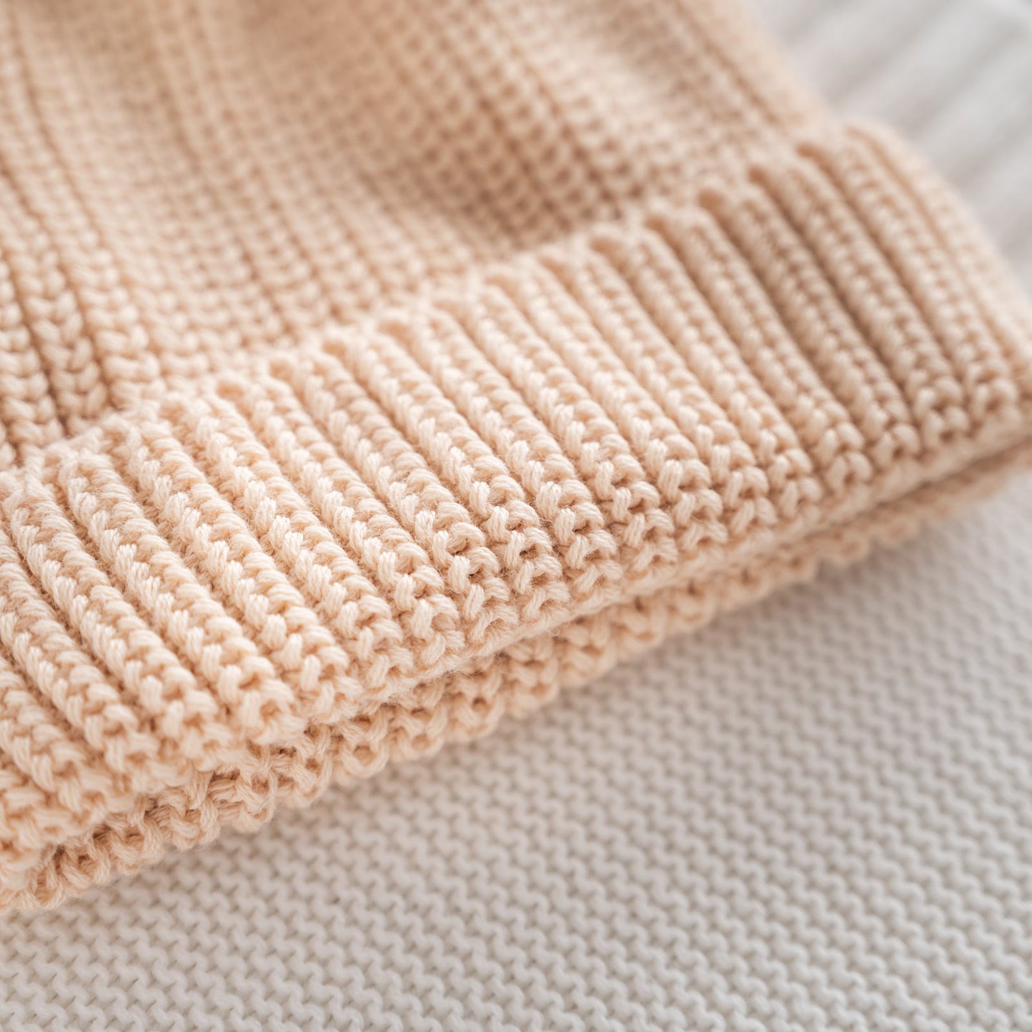 Chunky Knit Beanie – Soft Cotton Infant Hat, Newborn Essential Gift