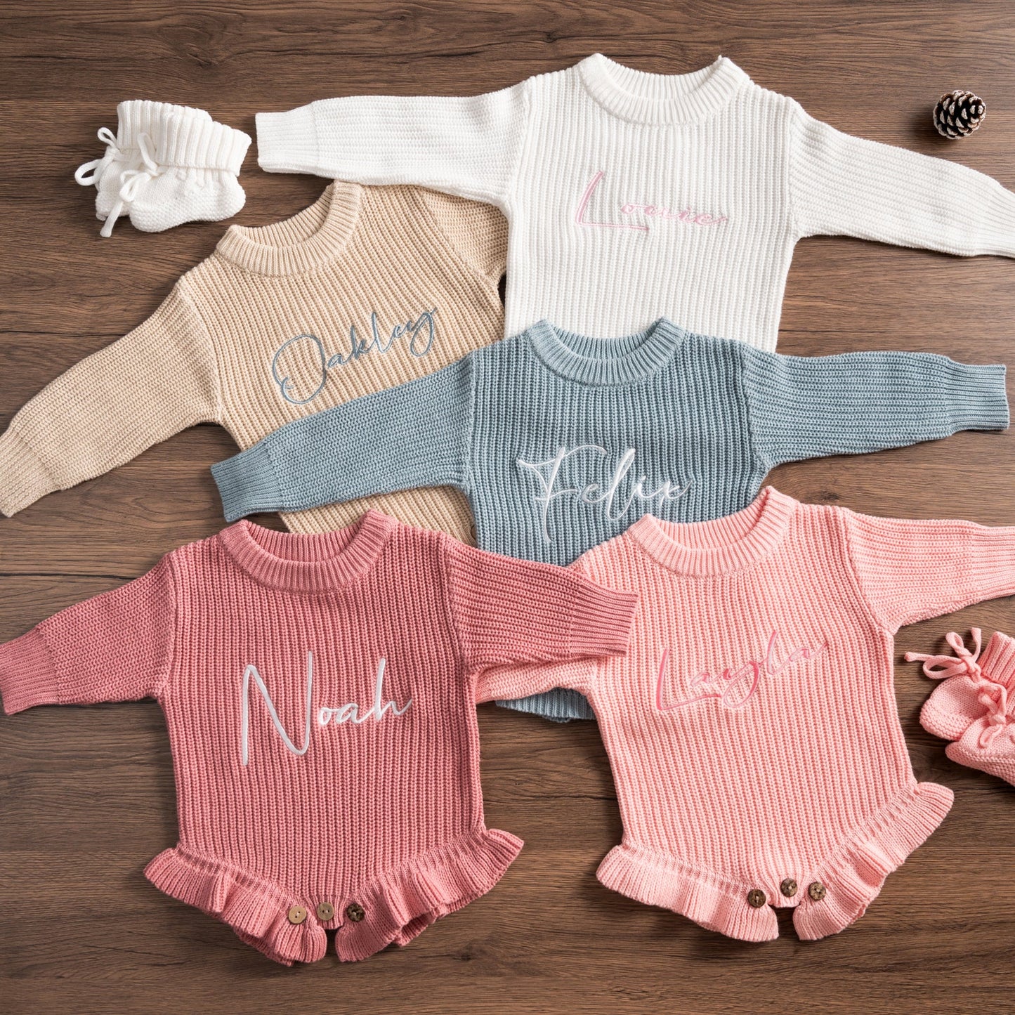 Personalized Baby Announcement Romper – Frill leg Outfit, Custom Newborn Gift