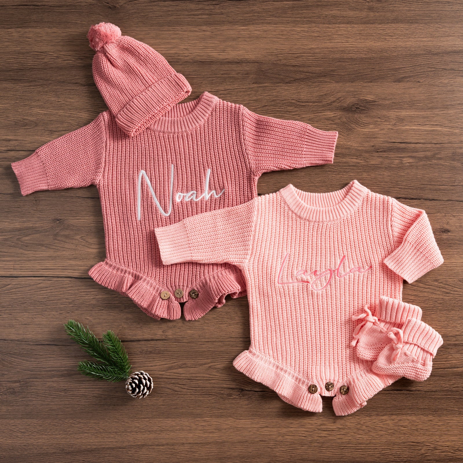 Personalized Baby Announcement Romper – Frill leg Outfit, Custom Newborn Gift