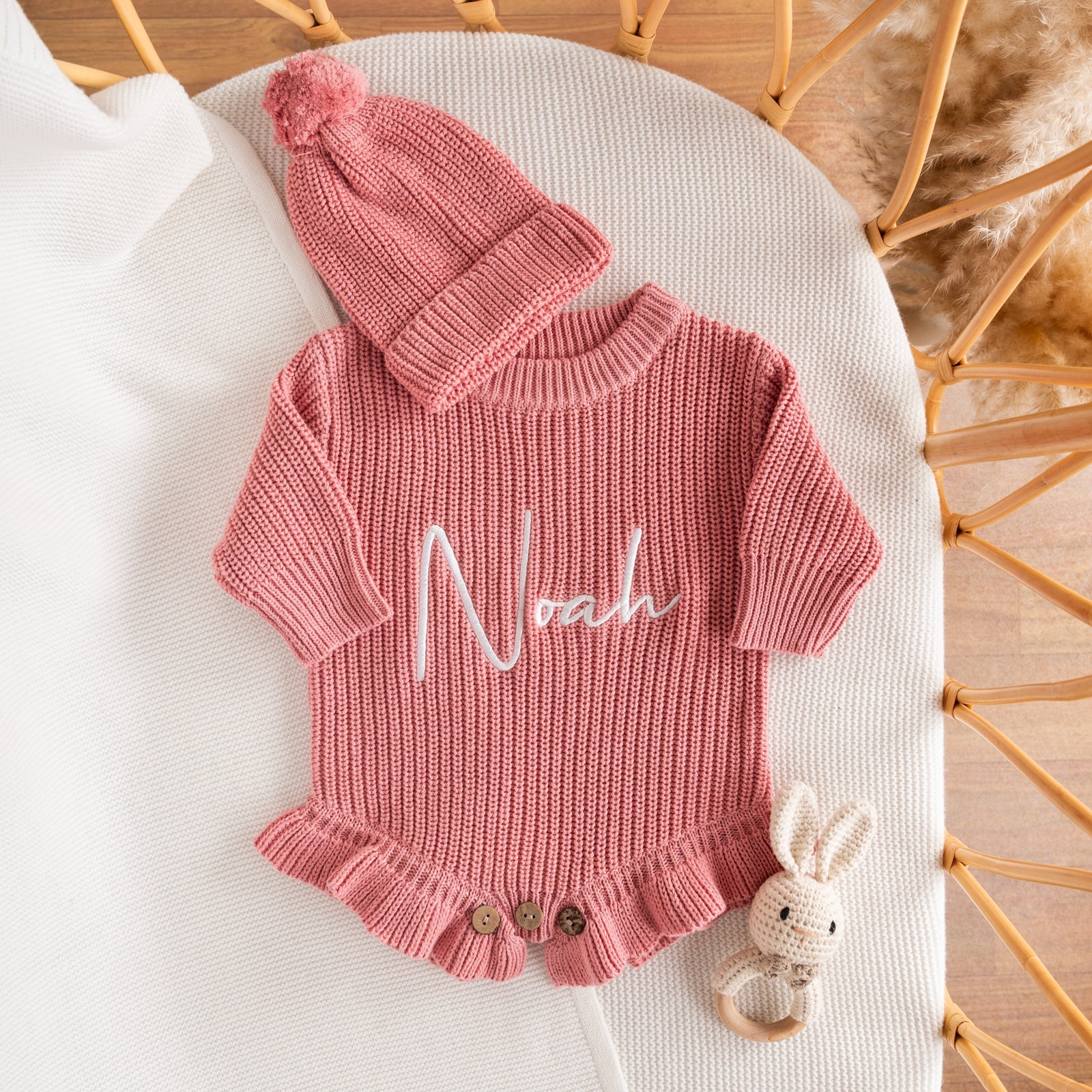 Personalized Baby Announcement Romper – Frill leg Outfit, Custom Newborn Gift
