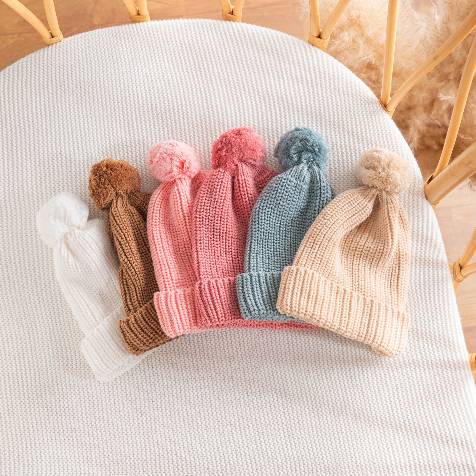 Chunky Knit Beanie – Soft Cotton Infant Hat, Newborn Essential Gift