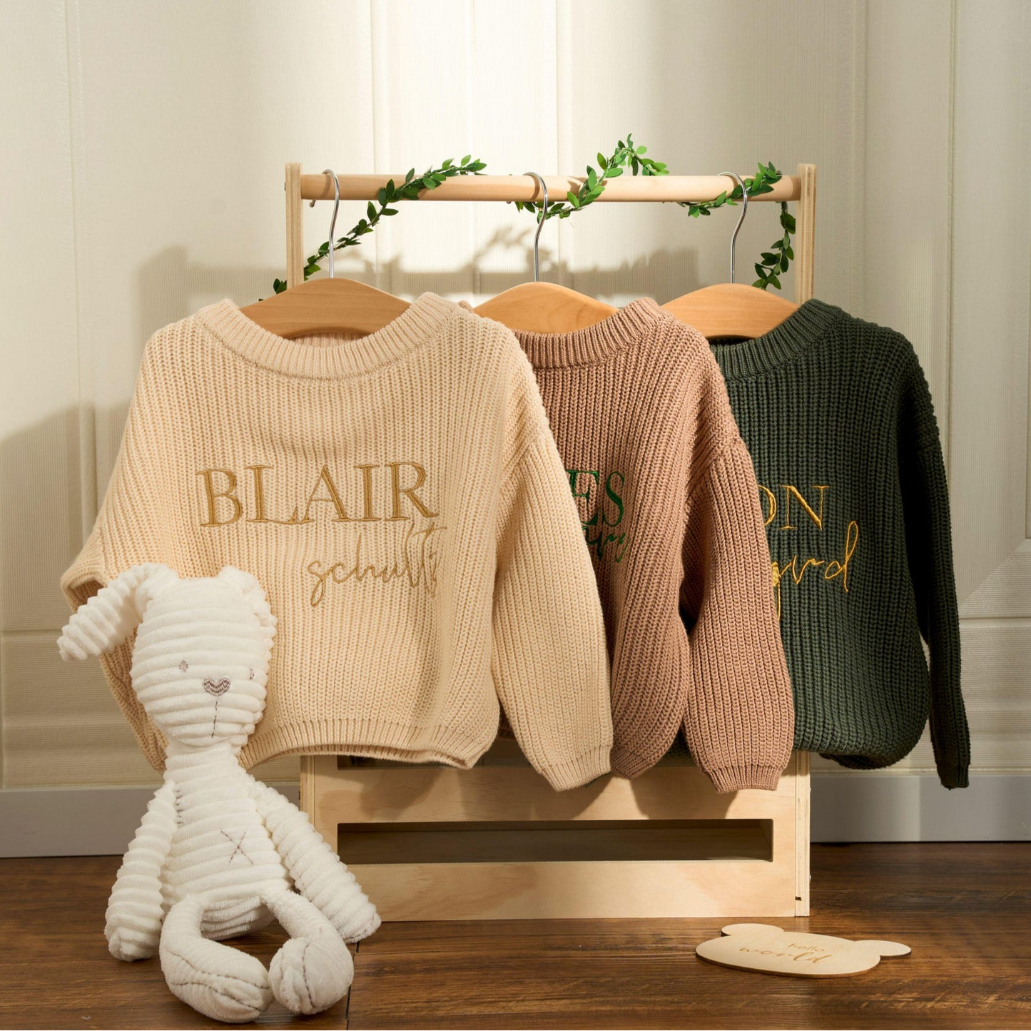 Personalized Baby Name Sweater – Custom Embroidered Knit Sweater, Toddler Outfit, Baby Gift