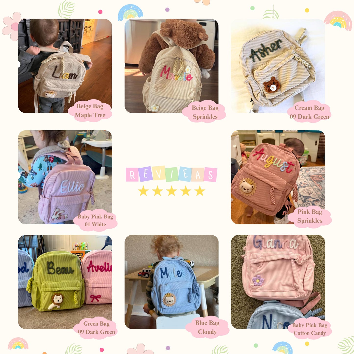 TieDapperStudio Personalized Toddler Backpack Kindergarten Gift