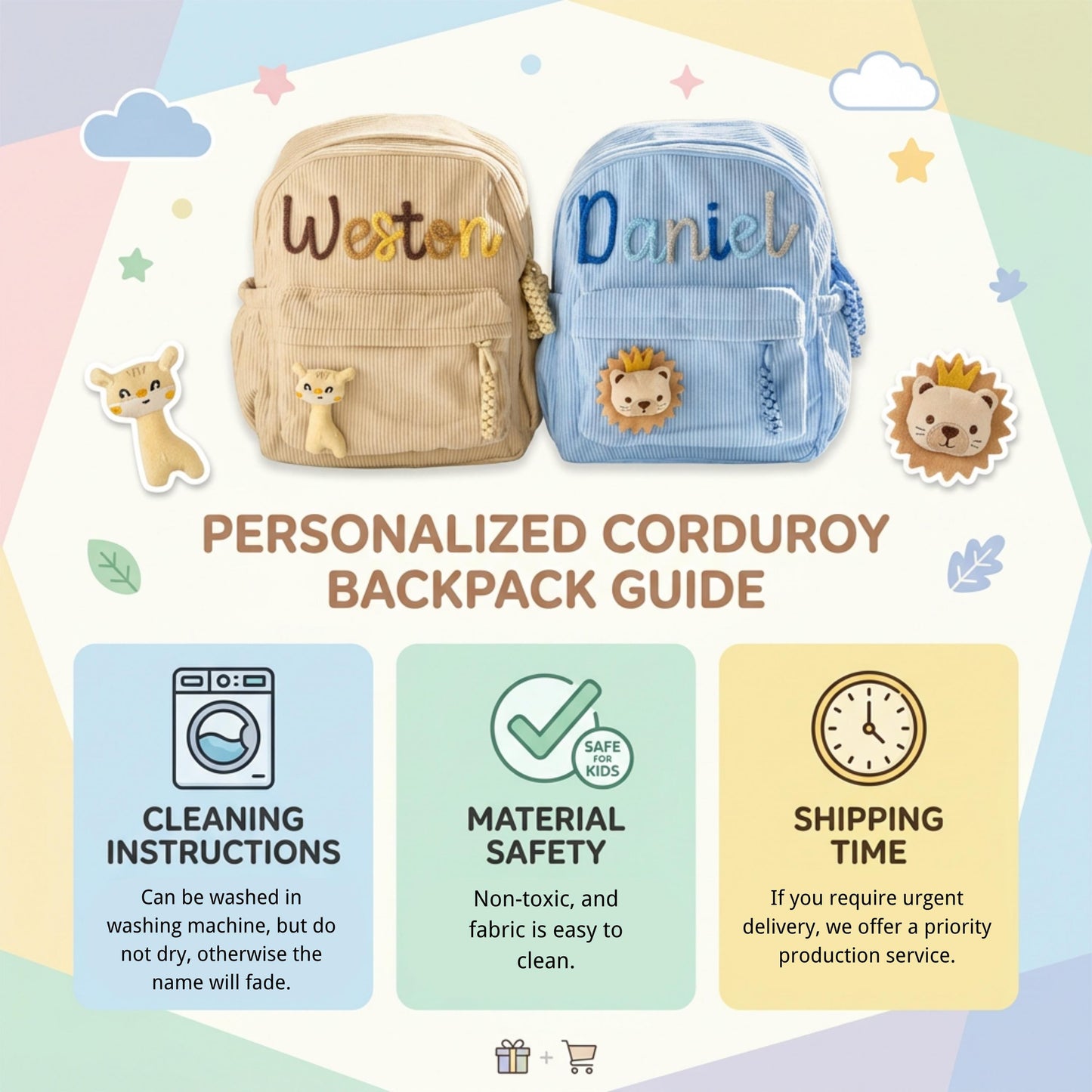 TieDapperStudio Personalized Toddler Backpack Kindergarten Gift