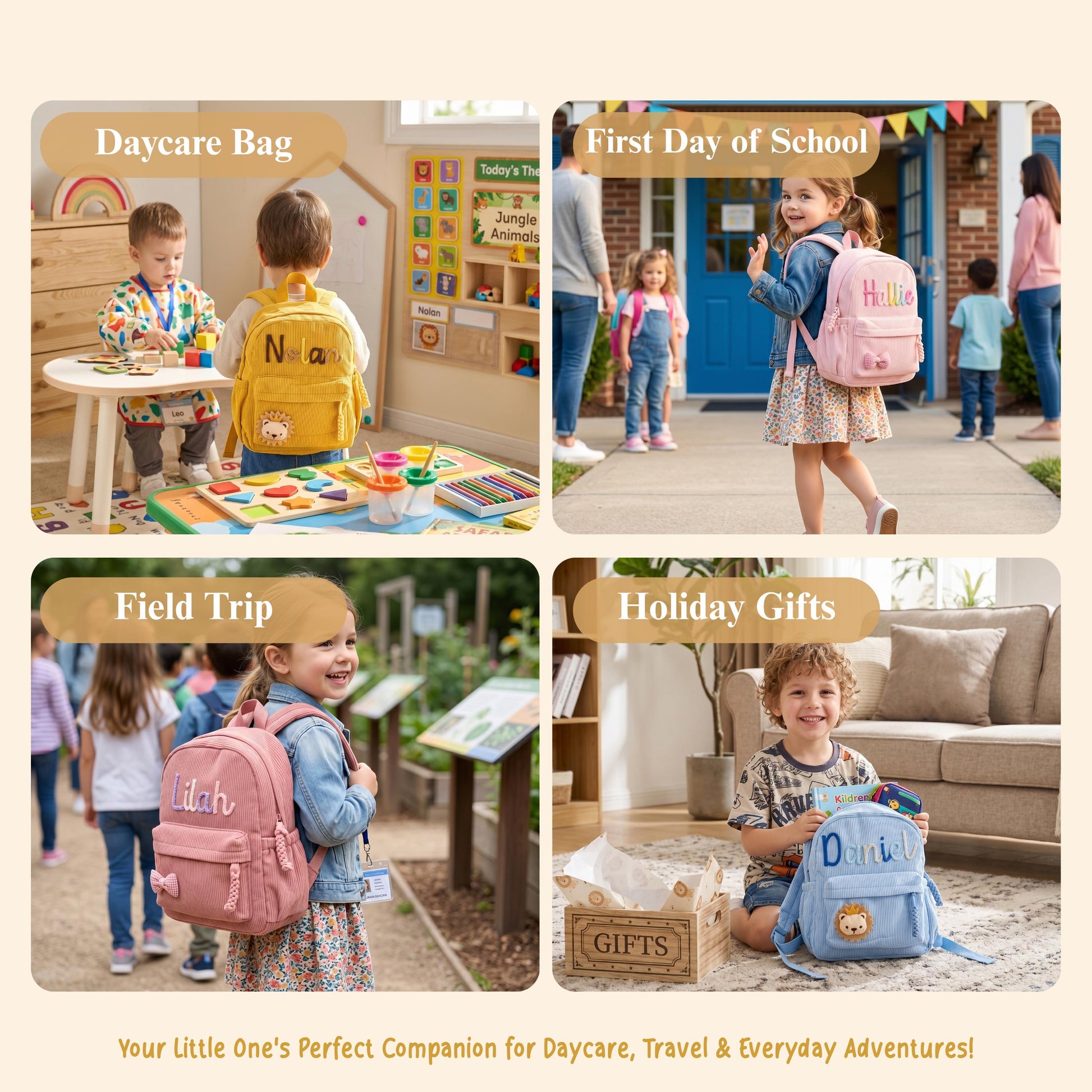 TieDapperStudio Personalized Toddler Backpack Kindergarten Gift