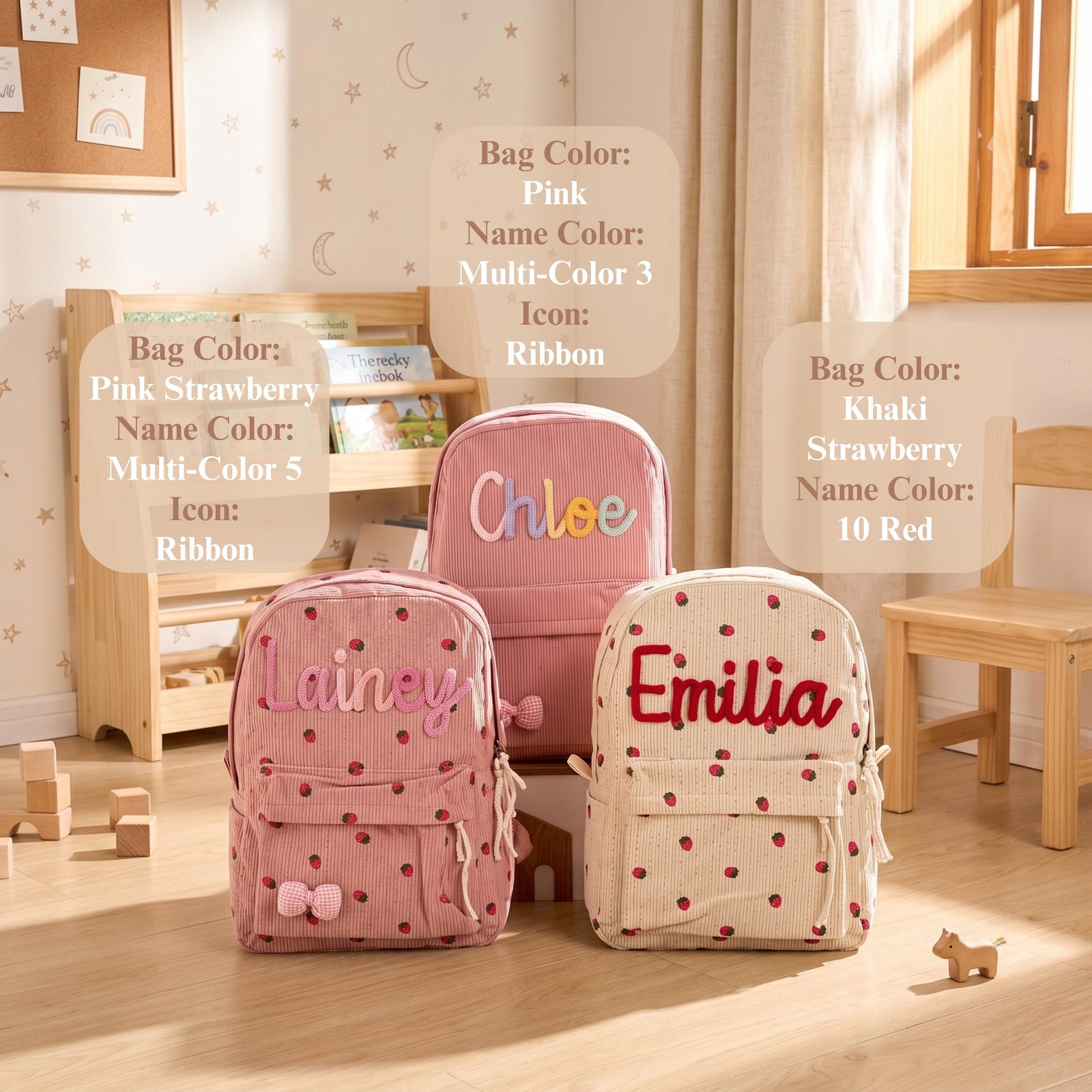 TieDapperStudio Personalized Kids Backpack Back to School Cotton Handmade