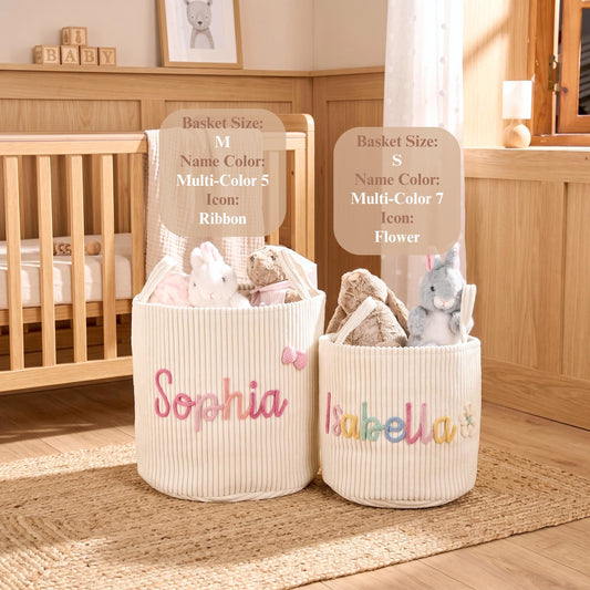 TieDapperStudio Handmade Baby Shower Gift Basket Nursery Organizer Natural Cotton